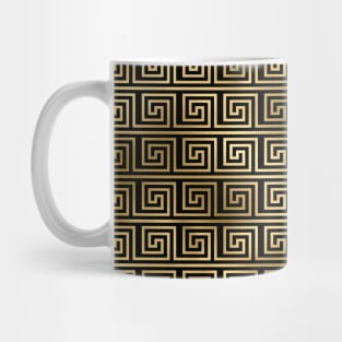 Black and Gold Foil Vintage Art Deco Key Pattern Mug